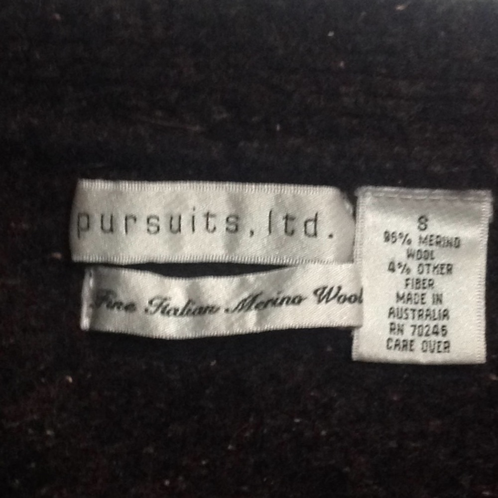 95% Merino Wool Cardigan Cropped 3/4 Sleeves Size Small Pursuits Ltd Cozy Work - Picture 8 of 8